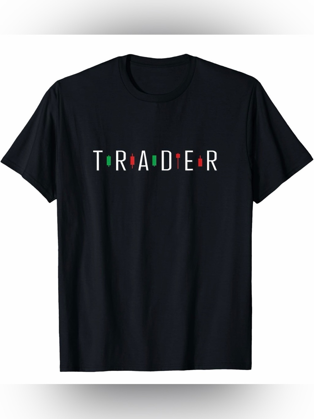 FX Trader Graphic T-Shirt Black Candlestick Market Tee